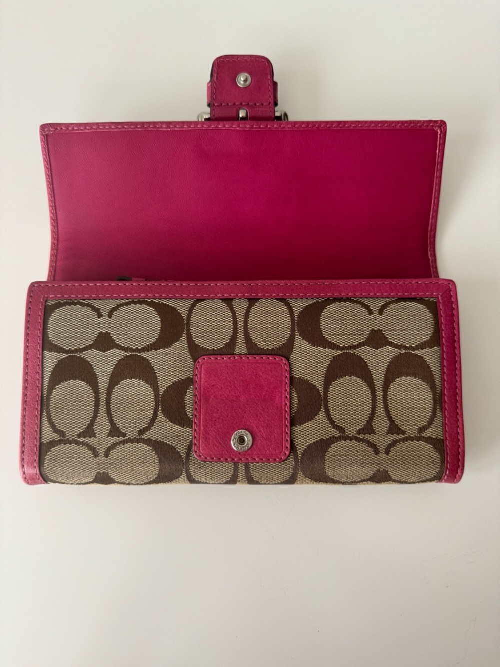 Y2K Coach Soho Signature Long Wallet - Pink - Picture 4 of 10